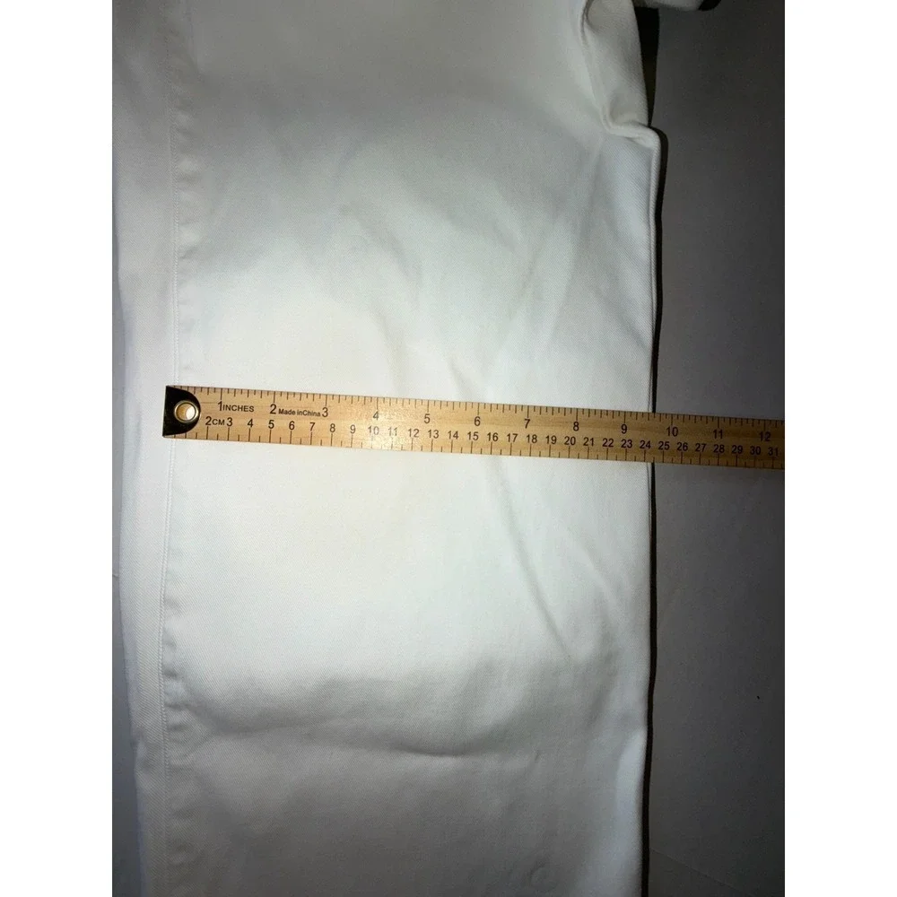 NWT SPANX 20312R Stretch Twill Cropped Wide Leg in Bright White Pants M - Picture 11 of 12